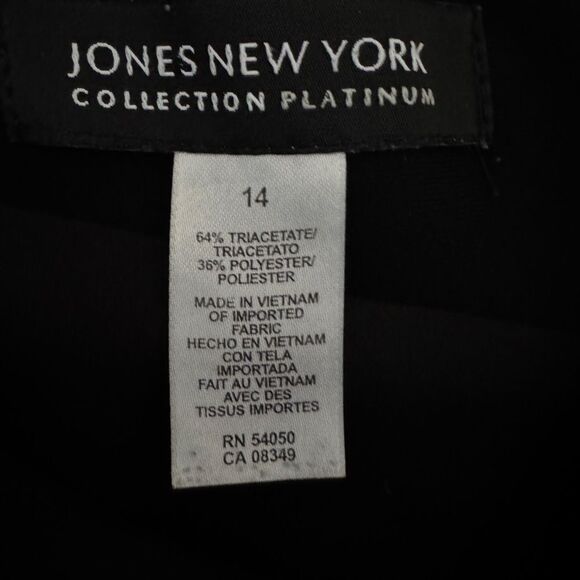 Jones NY V-neck Sleeveless Sheath Dress Black size14 Party LBD Minimalist Career - Picture 7 of 7